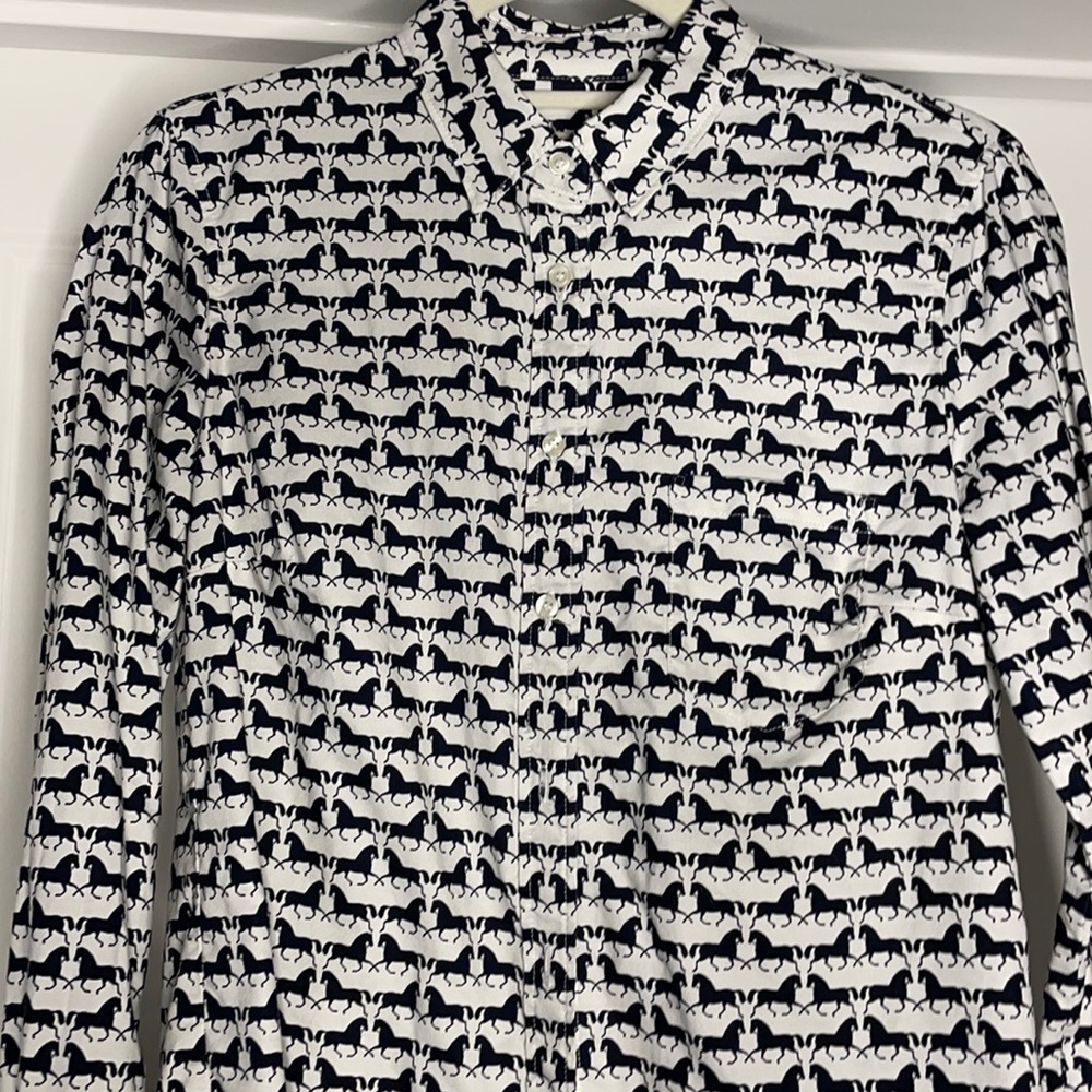 JCREW BUTTON DOWN. XS. HORSE PRINT. ADORABLE!!!